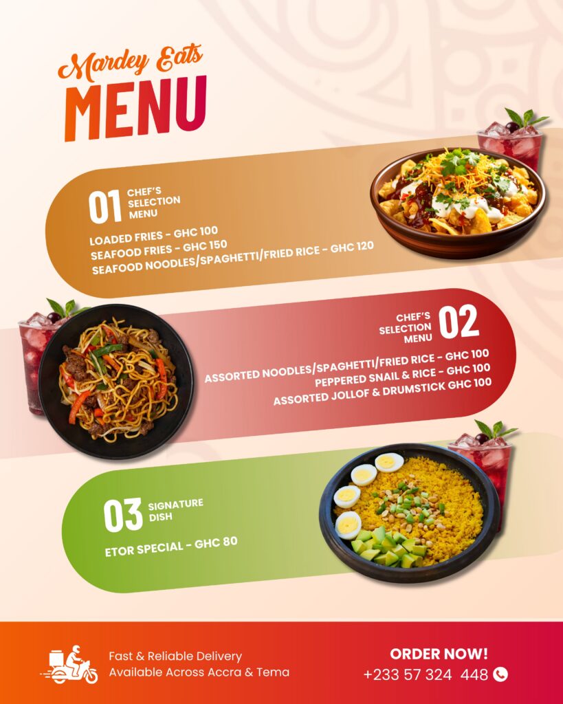 Mardey Eats - Menu
